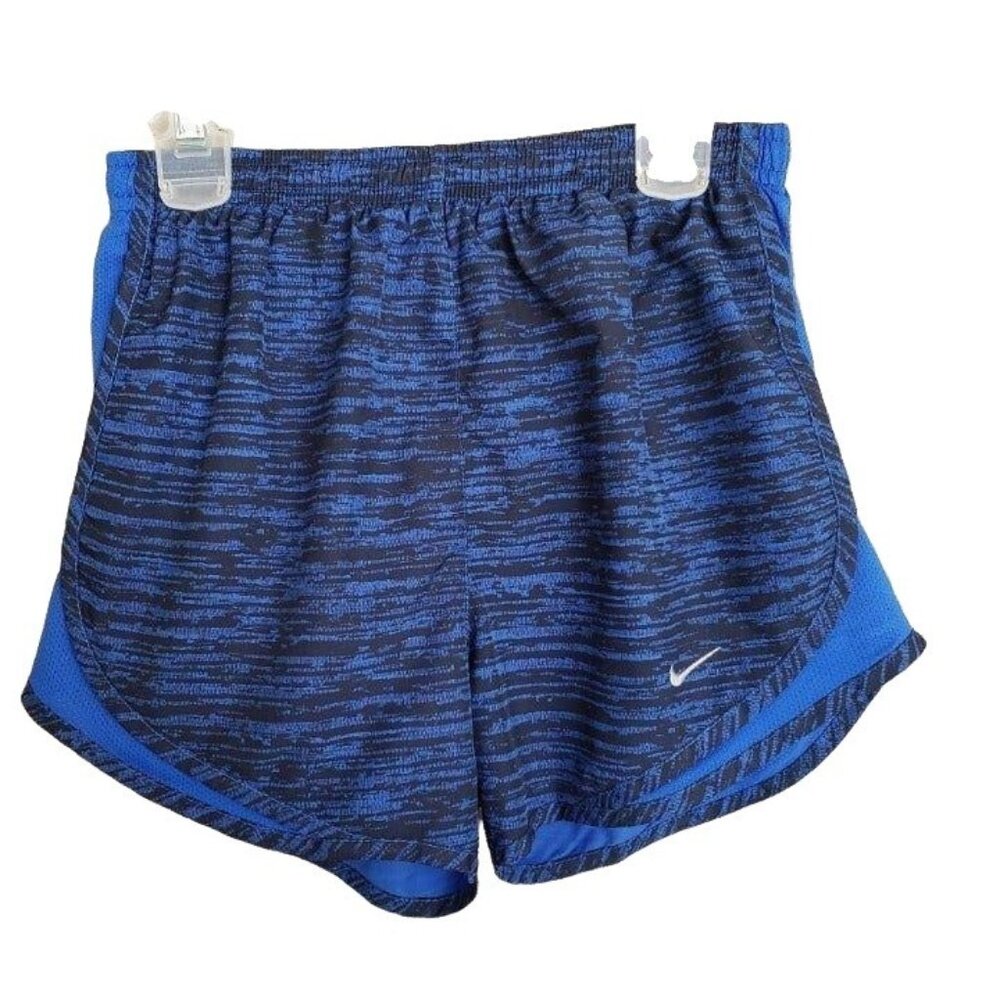 Nike Womens Running Shorts XS Blue Patterned Dri-Fit Athletic Athlesiure Sporty